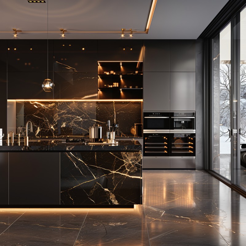 Vitrified Board Kitchen Cabinets